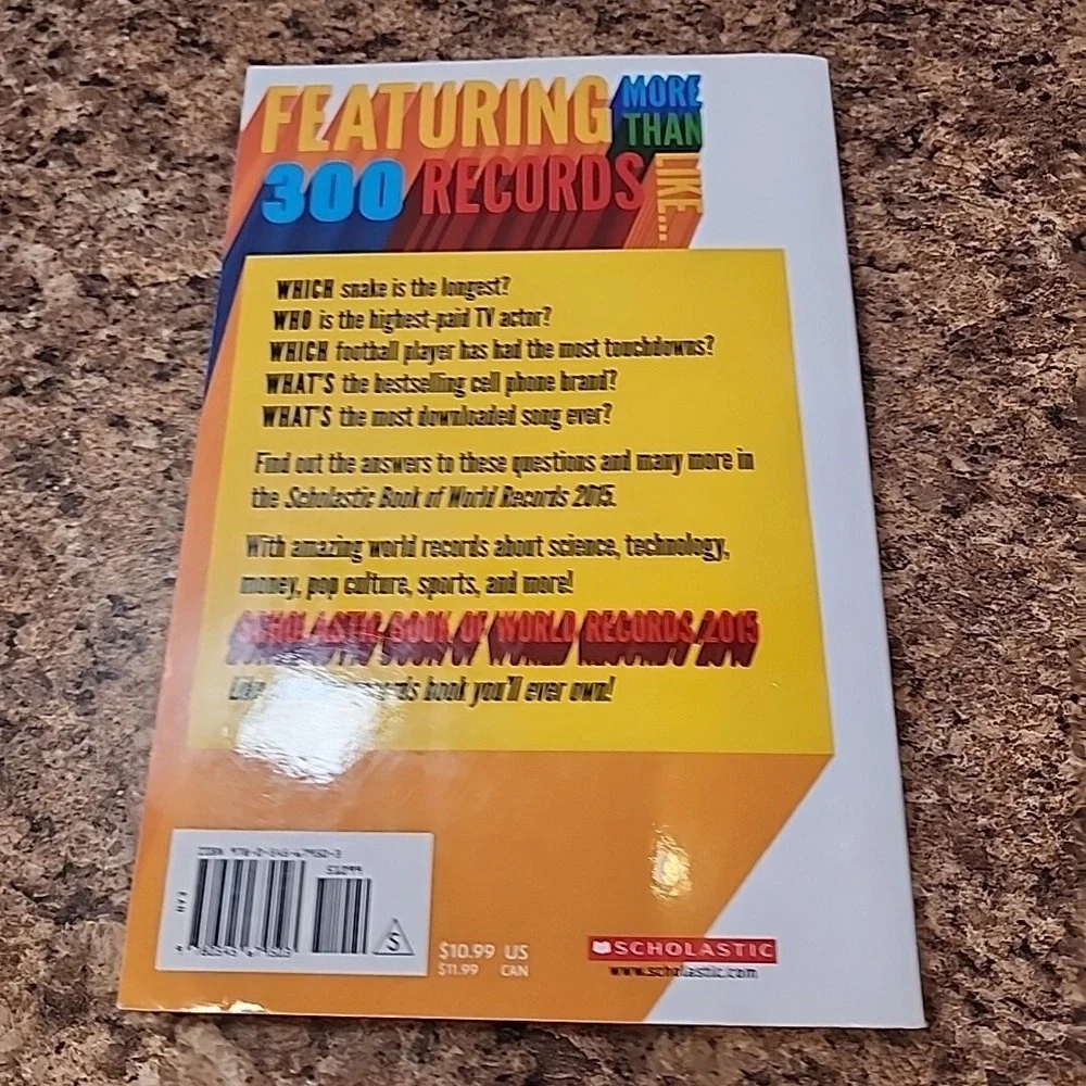 Scholastic 2015 Book of World Records by Jennifer Corr Morse Music Animals Movie